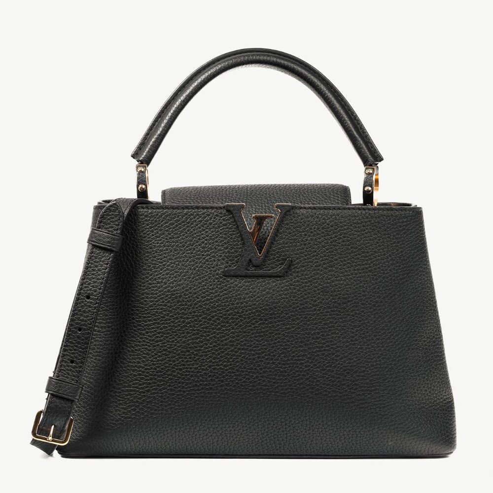 Louis Vuitton Capucines MM Black Taurillon Leather Handbag